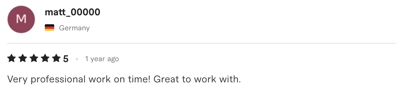 Fiverr buyer review